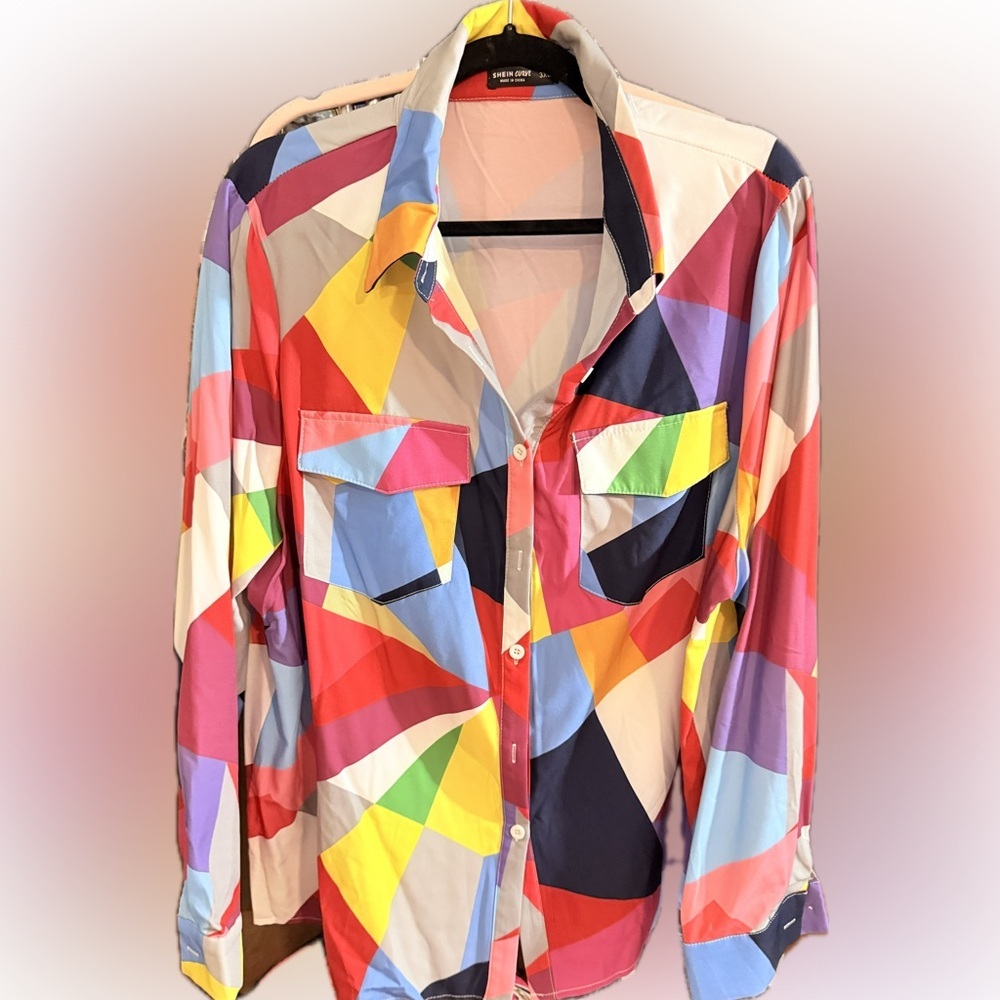 SHEIN Colorful Patchwork Women's Shirt
